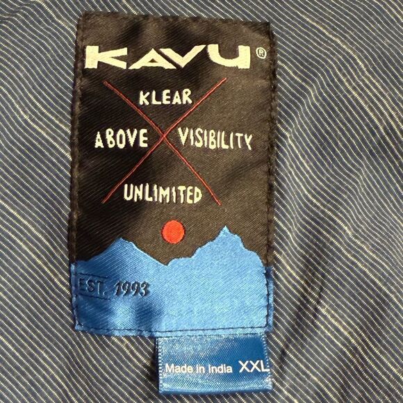 Kavu Blue Mottled Button Up Short Sleeve Casual Performance Shirt - Picture 13 of 15